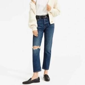 Everlane The 90s Cheeky Jean Straight Leg Ripped Knee NWT